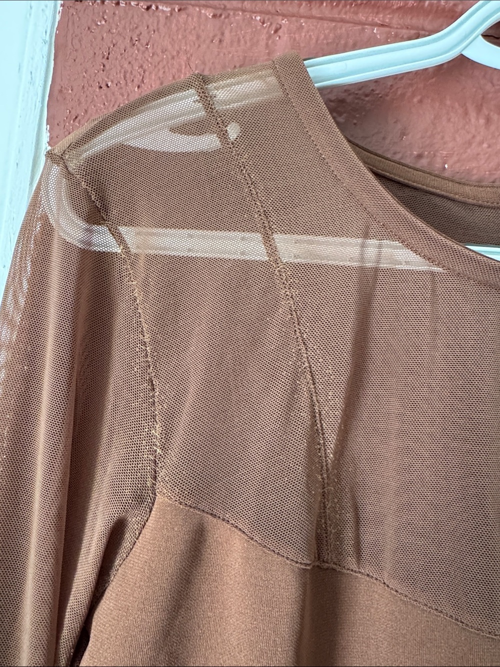 Meshki NWT Chocolate Tarna Long Sleeve Mesh Bodysuit L - Picture 4 of 9